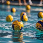 A water polo team strategizing plays and tactics during a game
