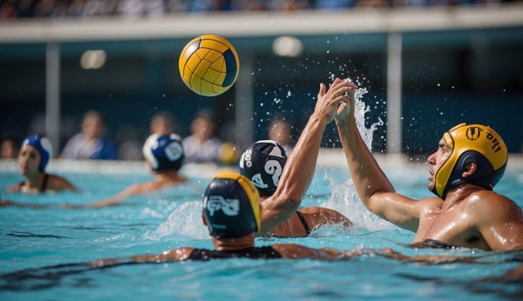 A water polo game at an international level, emphasizing injury prevention